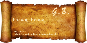 Gazdag Bence névjegykártya